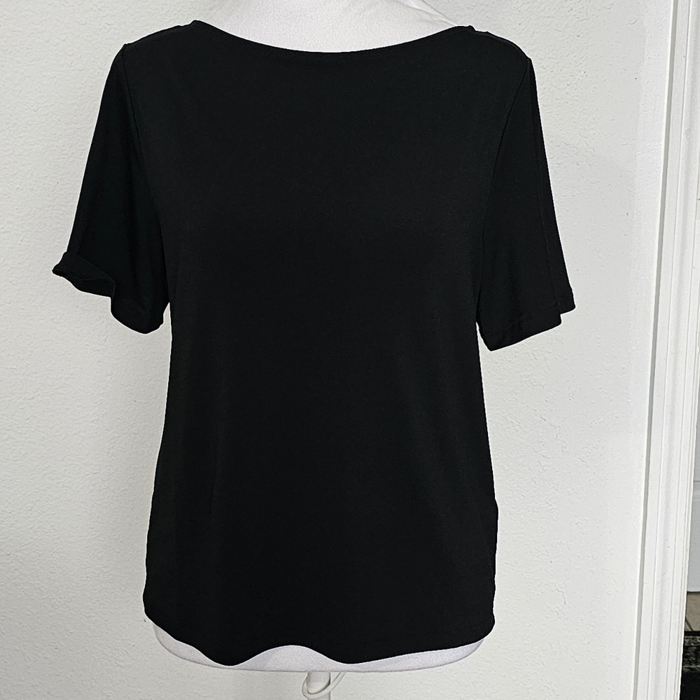 H&M Black Short Sleeve Women's Blouse Size XS